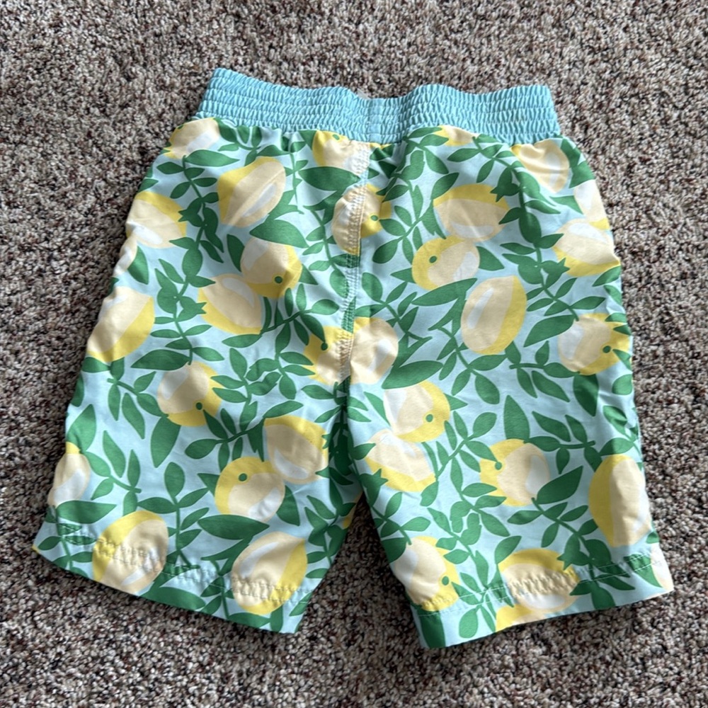 Matilda Jane Lemon Print boys swim trunks. Size 6 - Picture 2 of 3